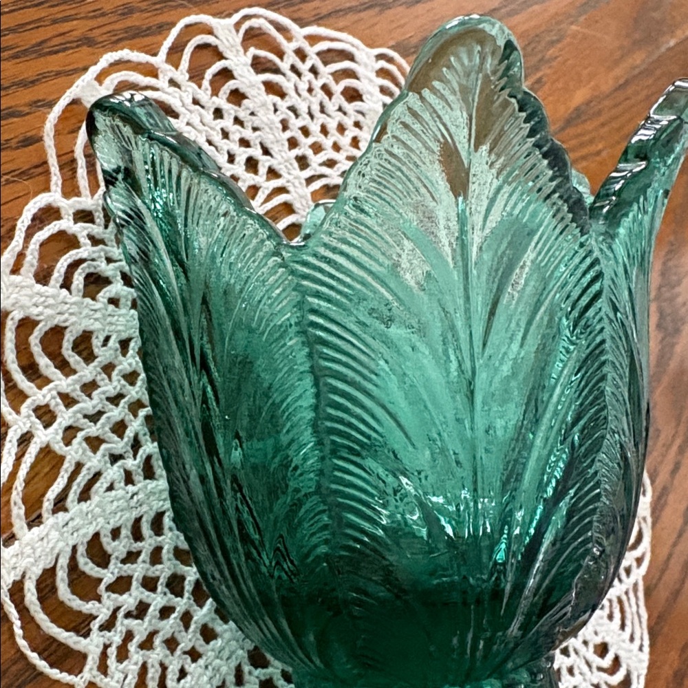 Vintage Fenton Glass Sea Mist Green Two Way Candle Holder - Picture 5 of 7